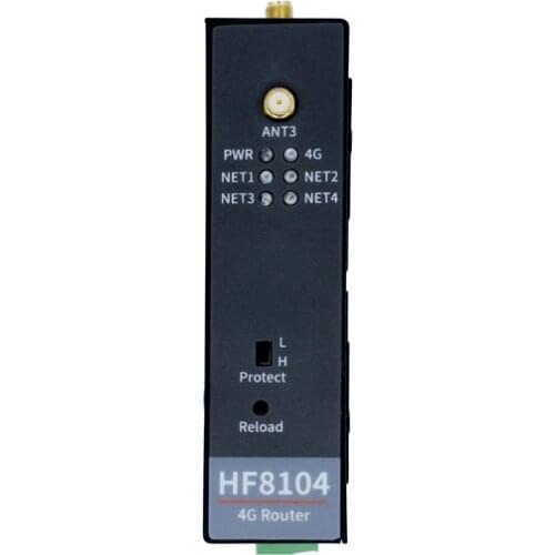 HF High Flying 4 Ports HF8104 DIN Rail 4G Bidirectional Transparent Transmission Wi-Fi/Ethernet/3G/4G Protocol Router