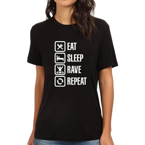 Lyprerazy Womens Eat Sleep Repeat Funny Printed T-Shirt