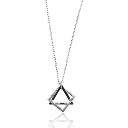 Combine Trangle Square Pendant Necklace Punk Steam Style GEOMETRIC Design Women Choker Jewellery New Arrivals