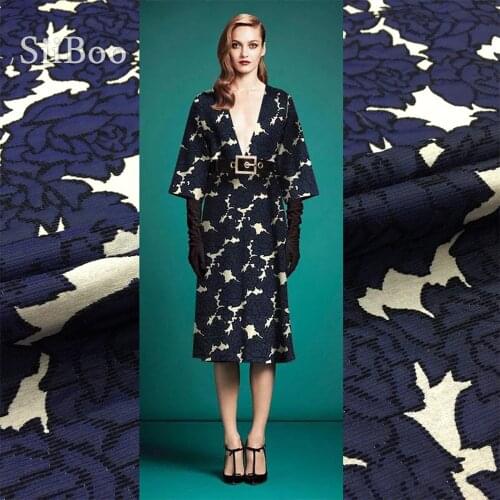 Siiboo 2020 rose pattern jacquard fabric for women dress romantic style Tejido jacquard rosa sp6266