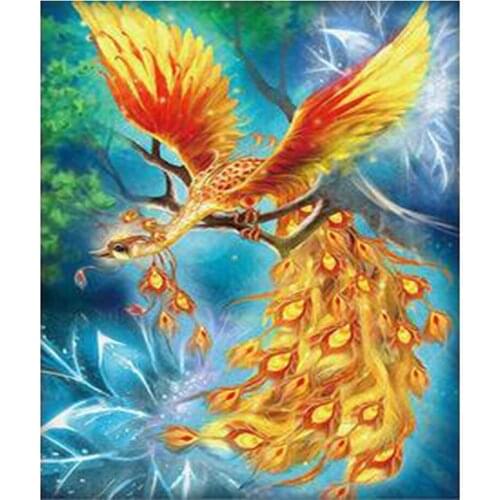 Golden Phoenix Wings 5D DIY Diamond Painting Embroidery Cross Stitch Art Decor