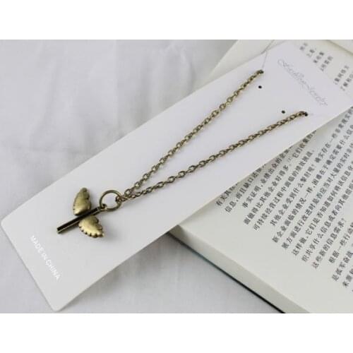 10Pcs Antiqued Bronze Cross Wing Pendant Necklace #20040
