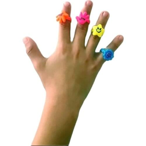 12-100Pcs Colorful Plastic RINGS R649P Cake Toppers Goody Bag Pinata Filler Supply Novelty Birthday Party Favors Gift Toys Prize