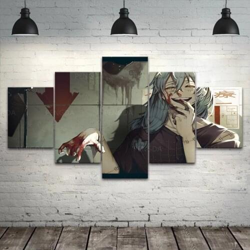 HD Printed Mahito Canvas Painting Wall Art Japan Anime 5 Pieces Jujutsu Kaisen Poster Home Decor Bedroom Modular Frame Pictures