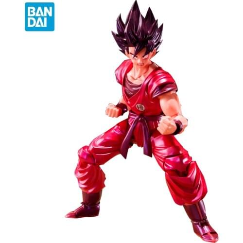 BANDAI Original SHF Dragon Ball Z Goku Kaiouken Action Figures 5.5inch PVC Anime Toys Figuras Model Childrens Toys Gift