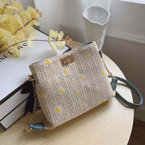 Purple Spirit Bird - Fashion Shoulder Bag Designer Women Crossbody Bags Female Straw White Chain Bags for Women Brand 2021