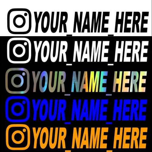User Name Custom Personalized Instagram Car Sticker Vinyl Decals Motorcycle Car Stickers for Instagram FACEBOOK
