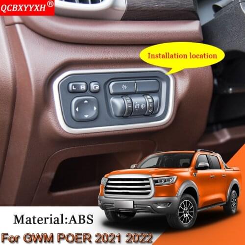Car Headlight Switch Button Adjustment Sequins Internal Sticker Cover Automobiles Accessories For Great Wall GWM POER 2021 2022