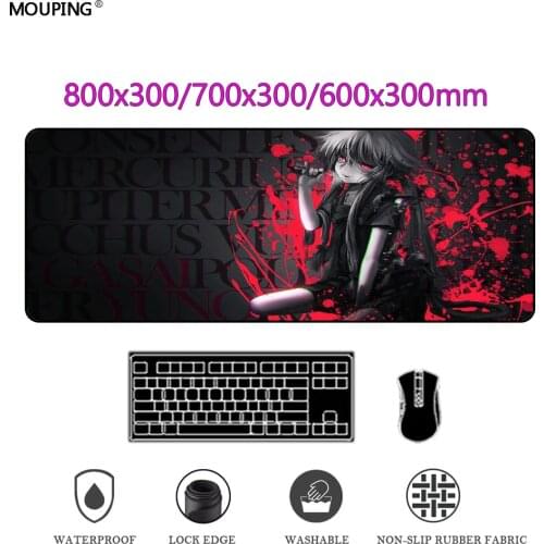 Mouse Pad Gamer Keyboard Mausepad Anime Girl Black Desk Mat Mirai Nikki Gaming Accessories Carpet Computer Deskmat DropShipping