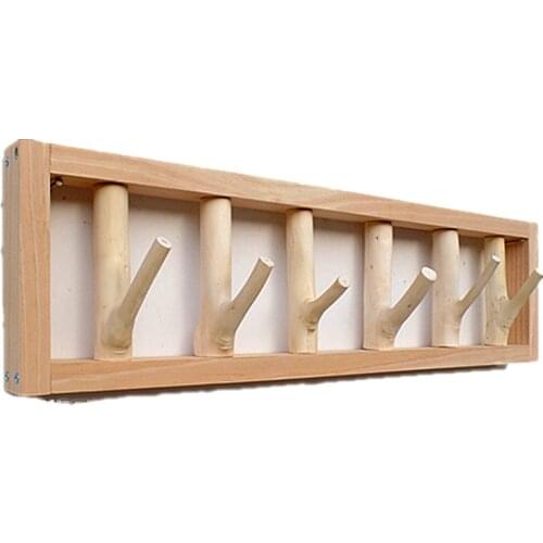 Strong load-bearing creative hanger beautiful practical coat hat hook entrance wall hanging wood rack firm steady