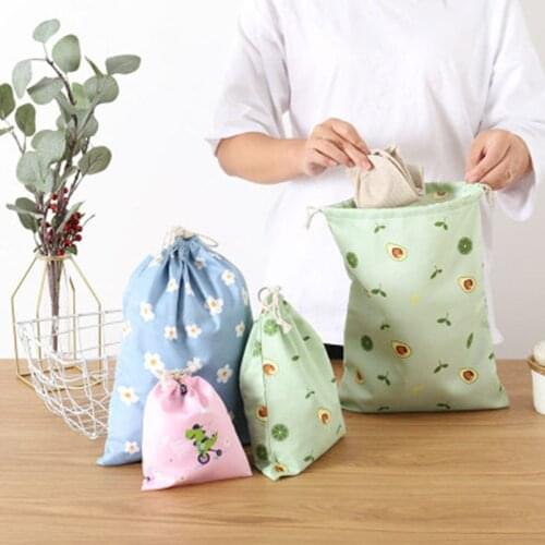 1pcs Finishing Cute Cotton Travel Storage Bag Beam Drawstring Bag Dustproof Clothes Beam Pocket Travel Women Storage Bag Hot