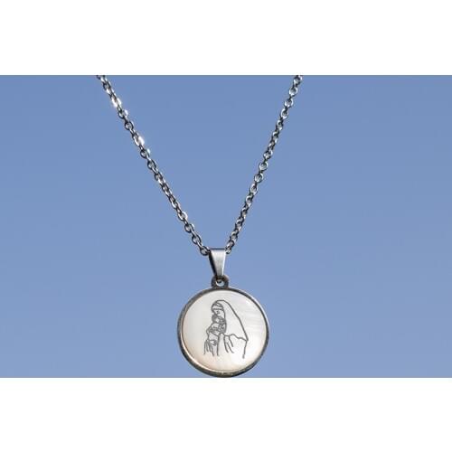 Trendy Virgin Mary Baby Necklace Women Stainless Steel Gold Silver Color Necklaces & Pendants Christian Prayer Jewelry