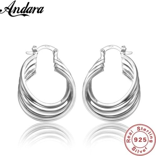 Fashion 925 Sterling Silver Earrings Multi-layer Design Earrings Women Fashion Jewelry Gifts