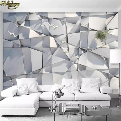 Beibehang Custom wallpaper mural modern minimalist abstract solid geometry bird sofa TV background wall papers home decor