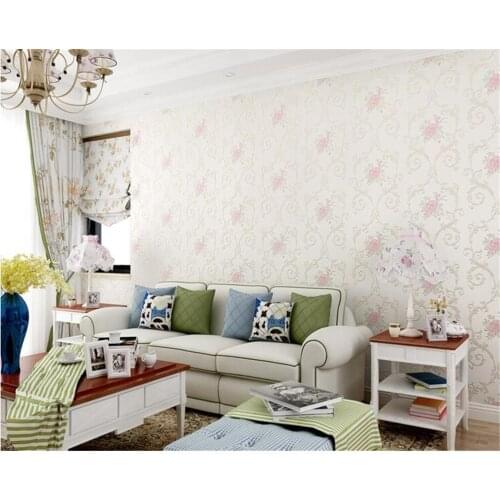 Beibehang papel de parede wallpaper Fine fashion nonwovens classic TV bedroom background wall pastoral flowers 3d wallpaper