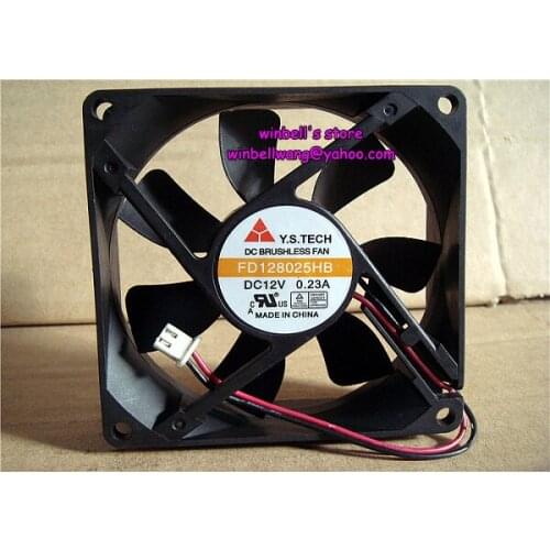 Original 80*80*25mm 8cm Y.S.TECH FD128025HB 12V 0.23A chassis fan 2wires