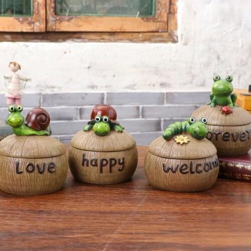 Retro Creative Resin Ash Tray Cute Animal Tortoise Frog Snail Insect Ashtray Friend Birthday Gift Accessories Household Supply