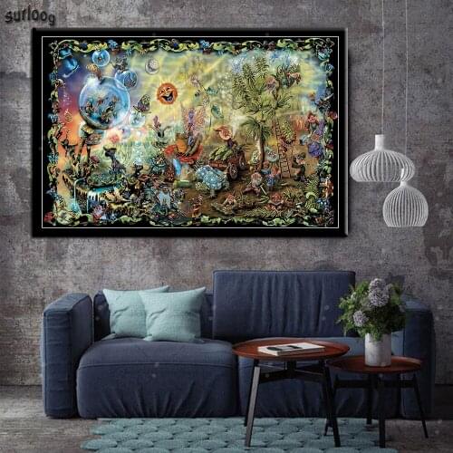 Posters and Prints Psychedelic Mushroom Trippy Abstract Acid Lsd Acrylic Wall Art Pictures Poster Canvas Painting for Home Decor