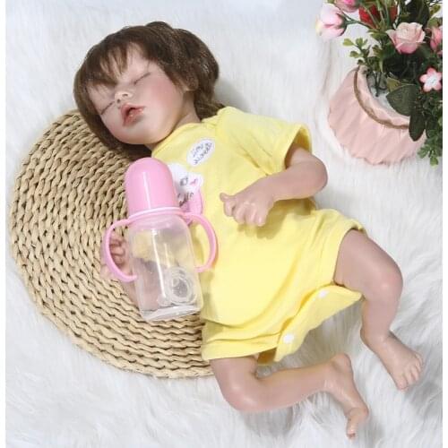 46cm Realistic Doll Full Soft Silicone Vinyl Toddler Babies Lifelike Girl Birthday Gift Toy for Boys Girls 97BC