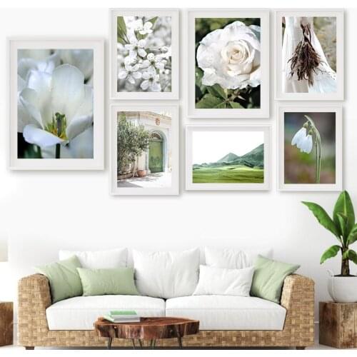 Rose Tulip Dried Flowers Woman Grassland Wall Art Canvas Painting Nordic Posters And Prints Wall Pictures For Living Room Decor