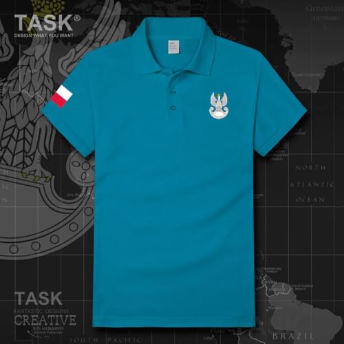 Air Force Poland Polish Pole POLAK POLSKA POL military air force cotton Short sleeve Polo shirt men casual Business male shirts