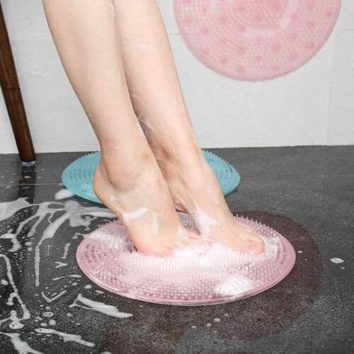 1Pc Lazy Silicone Suction Cup Bath Shower Back Brush Massager Bath Foot Brush Dead Skin Anti Skid Pad Bathroom Accessories Set