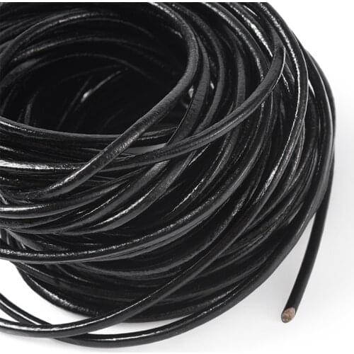 1/1.5/2.5/3/4/5mm Cowhide Leather Cord Jewelry Thread Cord Black Bracelet Craft DIY Jewelry Making Cord Findings 10m/bundle