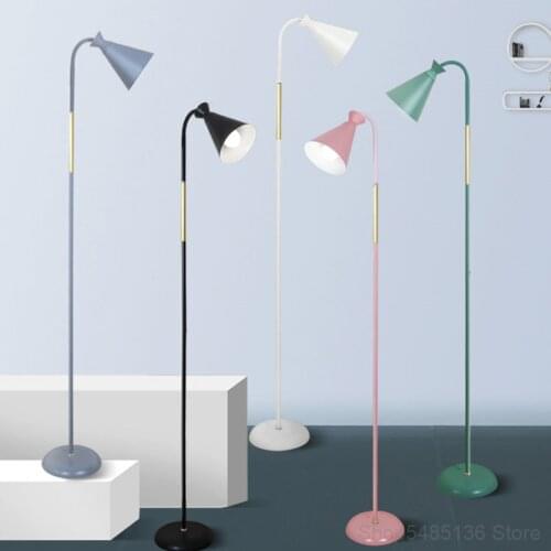 Nordic Macaron Led Floor Lamps for Living Room Bedroom Bedside Tall Floor Light Modern Standing Lamp Iron Stand Light Home Decor