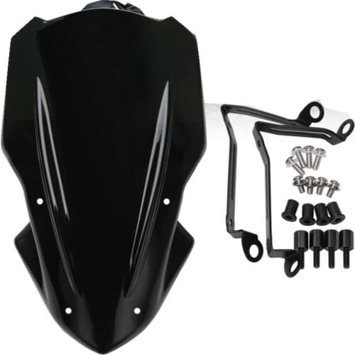 Motorcycle High Quality Windshield WindScreen Black Screen W/ Bracket Accessories For Kawasaki Z900 2017 2018 2019