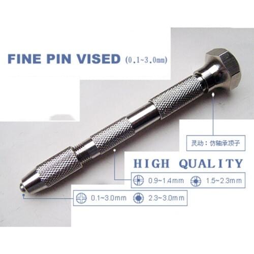 Precision Large Hand Drill Model Drilling Tool Four Clips and Five Bits 0.3~3.2mm