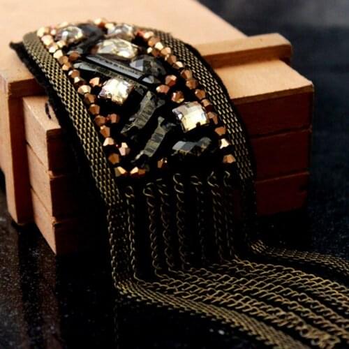 Statement Blazer Epaulet Kpop Handmade Fringed Tassel Punk Epaulette Shoulder Stage Brooch CrystalFashion Suit Accessories