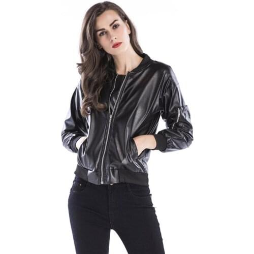 Leather Jacket Women Limited Jaqueta Couro Feminina Pu 2018 Autumn Trend Zipper Jacket Stand Loose Coat Leather Clothing Woman