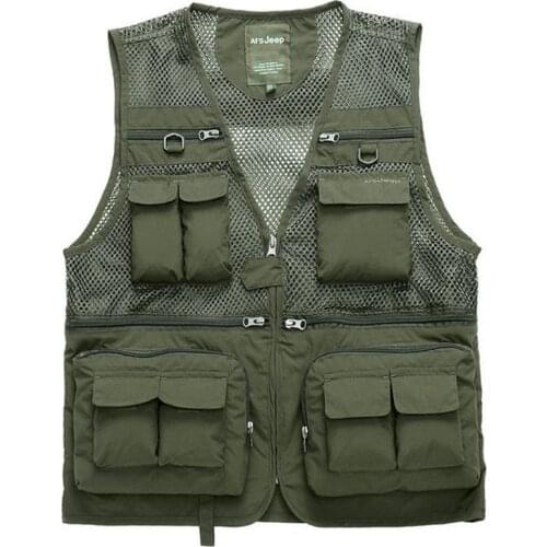 Outdoor M-4XL Fishing Photography Mesh Multi-pocket Breathable Tactical Men Quick-Drying Sleeveless Waistcoat Male Climbing Vest