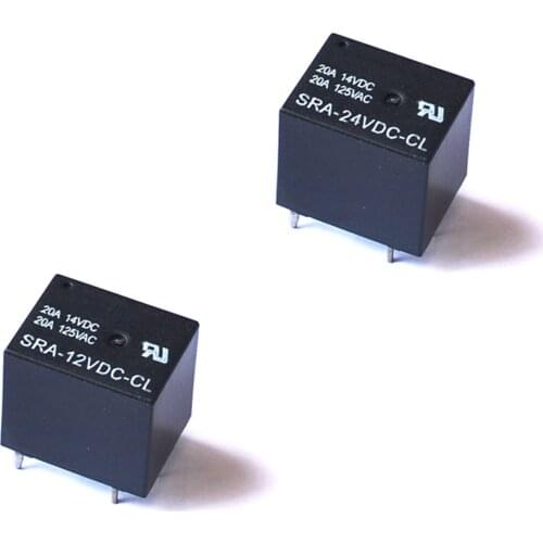 10pcs/lot Power relays SRA-12VDC-CL SRA-24VDC-CL 12V 24V 20A 5PIN T74