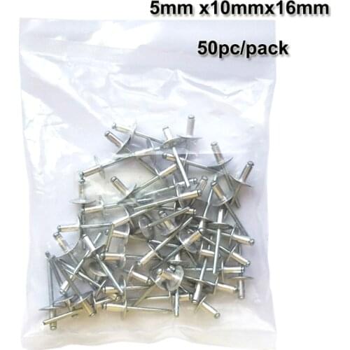 50pc/pack Large Flange Pop Rivets Aluminum Dome Head Blind M5mmx10mmx16mm rivet