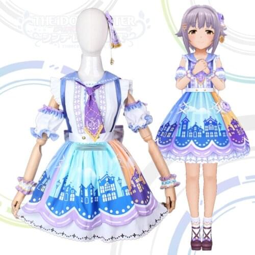 Anime Idol Cinderella Cos Koshimizu Sachiko Cute Lolita Idol uniform Female Costume Full set