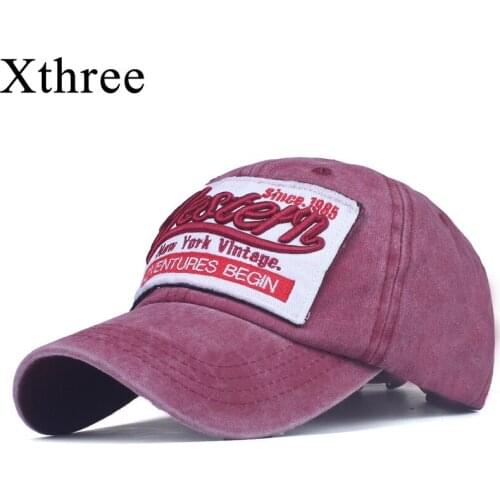 Xthree cotton mens baseball cap fitted cap snapback hat for women gorras casual casquette embroidery cap retro