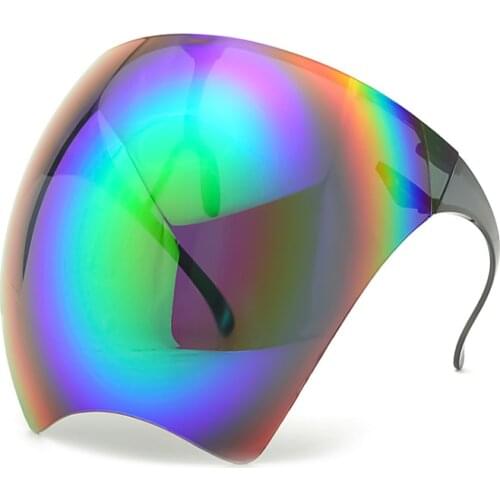 Unisex Colorful Eye Shield Visor Wrap Shield Large Mirror Sun Glasses Half Face Shield Guard Protector Face Mask Anti-spray Mask