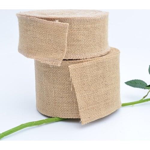 2Meters Jute Burlap Ribbons DIY Crafts Fabric Wedding Birthday Party Christmas Halloween Decoration Gift Wrapping Hessian Tape