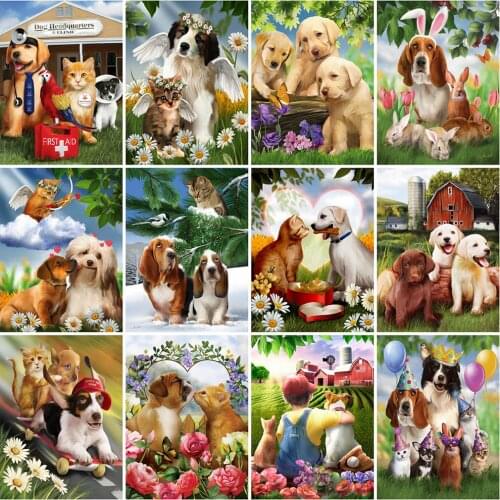 Evershine 5D DIY Diamond Painting Dog Craft Kit Diamond Embroidery Animal Full Square Round Drill Home Decor Gift