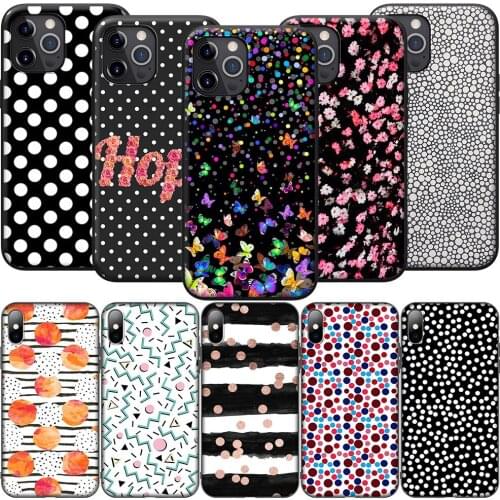 GX179 Polka Dots Silicone Soft Case for iPhone 12 Mini 11 Pro XS Max XR X 8 7 6 6S Plus 5 5S SE 2020