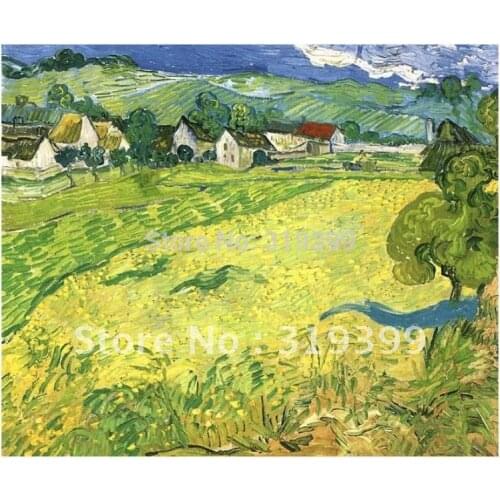 Oil Painting Reproduction on linen canvans,View of Vessenots Near Auvers by vincent van gogh,100% handmade, Free DHL Shipping