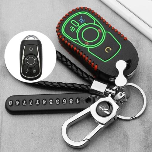 Leather Car Auto Remote Car Key Shell Case Protector Cover for Buick Regal Excelle GL8 Royaum LaCrosse Park Avenue