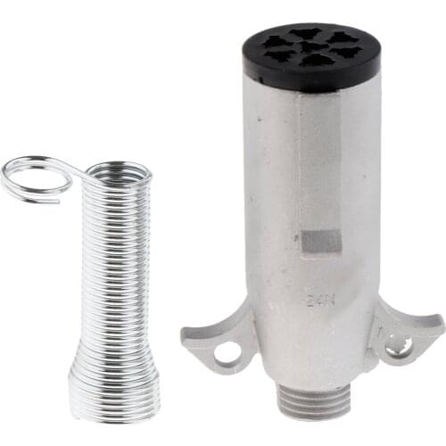 Metal 7 Way Plug Semi Trailer Light Connector Round Split Pin Receptacle