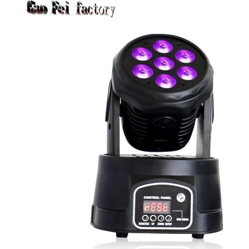 Led Moving Head DMX Wash 7*12W Mini Music Sound Light Stage Effect Christmas Party Show Disco Dj Light