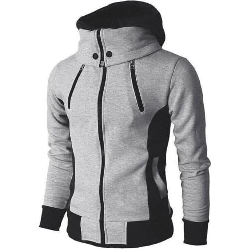 Men Spring autumn Casual Patchwork Fleece Warm Hoodies Sweatshirts Zipper Hooded Sweatshirt Male Streetswear Coat Jackets