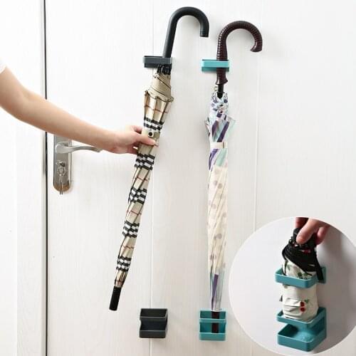 Wall Mounted Umbrella Stand Rack Solid Color Umbrella Storage Holder Folding umbrella Shelf For Home Office Umbrella Holder