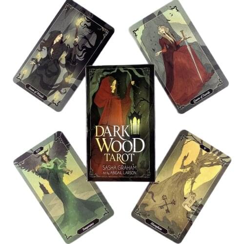 Dark Wood Tarot Deck Leisure Party Table Game High Quality Fortune-telling Prophecy Oracle Cards With Guide Book
