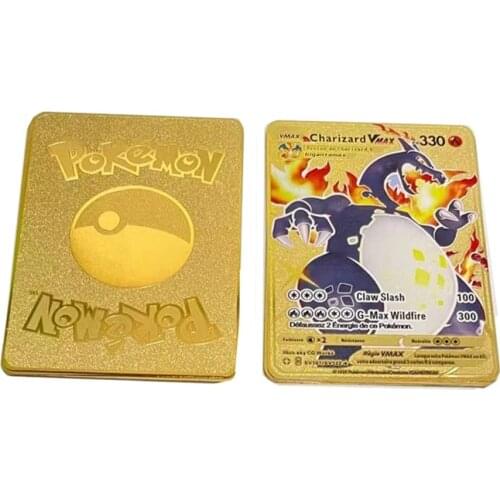 New French Version Pokemon Vmax Card Charizard Mewtwo Pikachu Collection Battle Carte Trading Game Metal Material Toy Gift