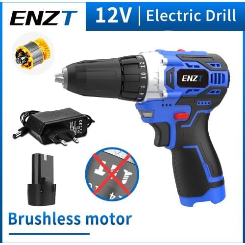 ENZT New Sharker 20/16/12V Cordless Drill Driver Screwdriver Mini Wireless Brushless Power Driver 2000mAh DC Makita Battery